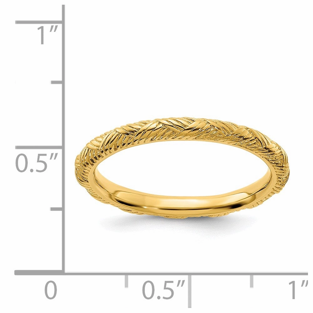 Sterling Silver Stackable Expressions Gold-plated Polished Ring | QSK2054