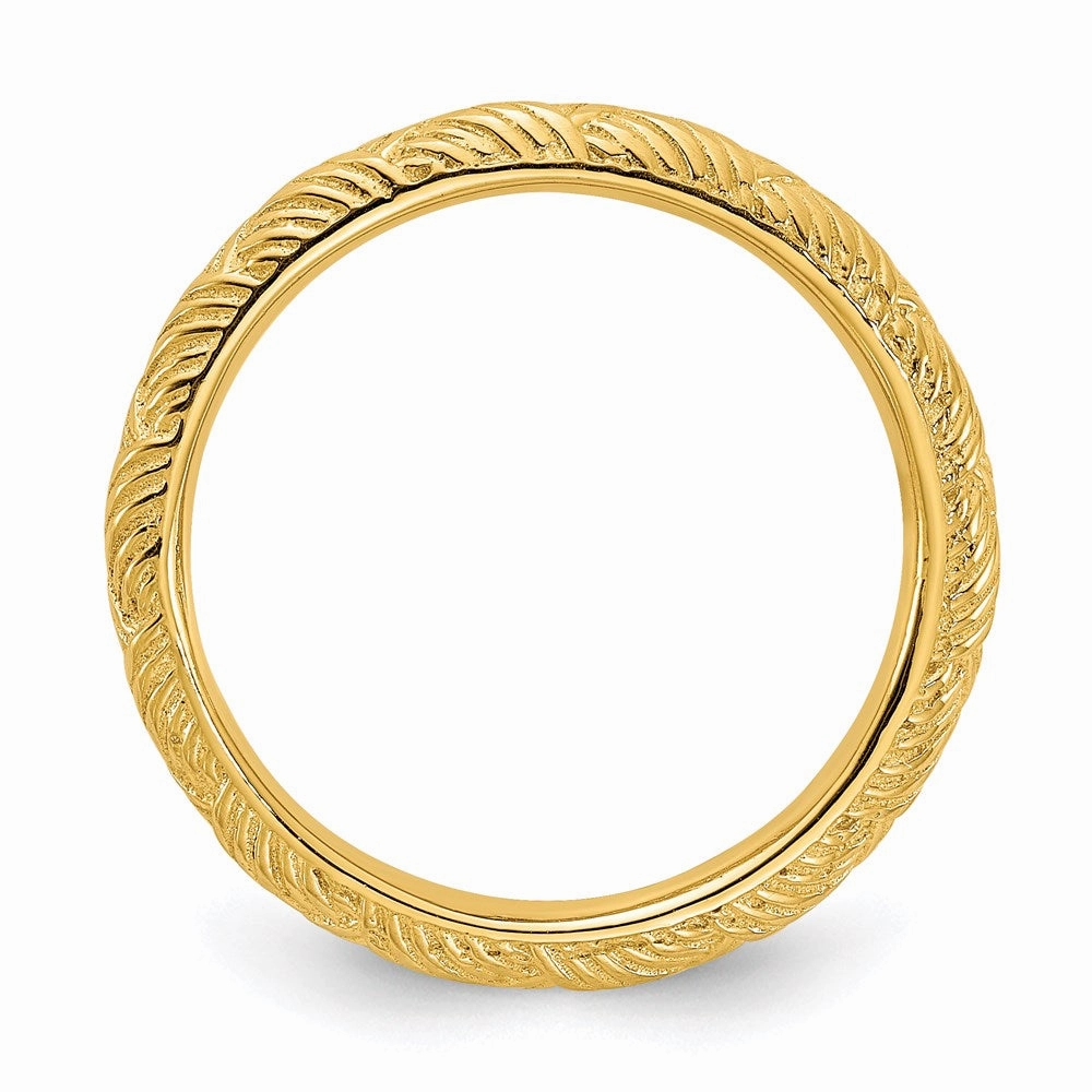 Sterling Silver Stackable Expressions Gold-plated Polished Ring | QSK2054