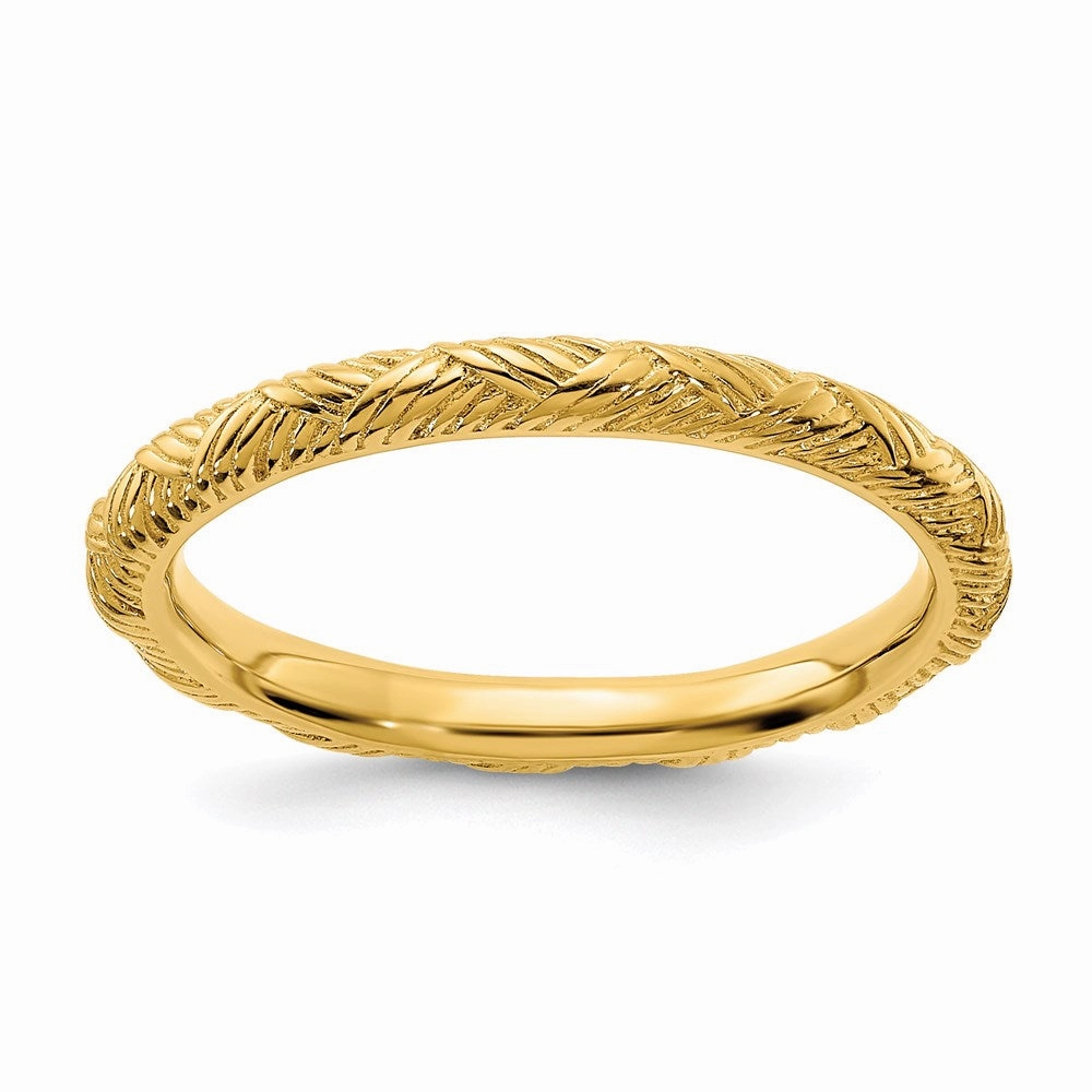 Sterling Silver Stackable Expressions Gold-plated Polished Ring | QSK2054