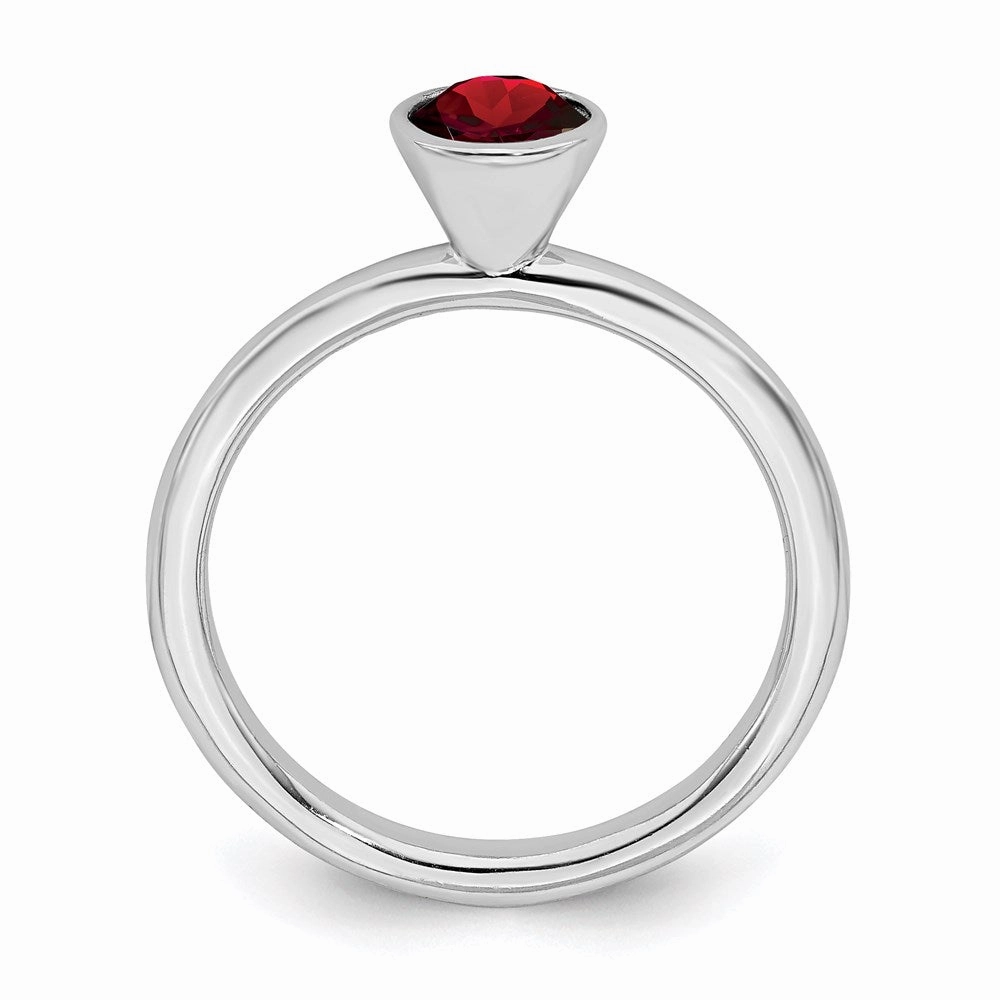 Sterling Silver Stackable Expressions High 5mm January Swarovski Ring | QSK961