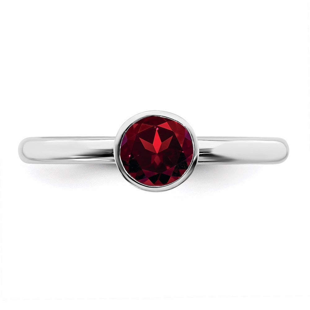 Sterling Silver Stackable Expressions High 5mm January Swarovski Ring | QSK961