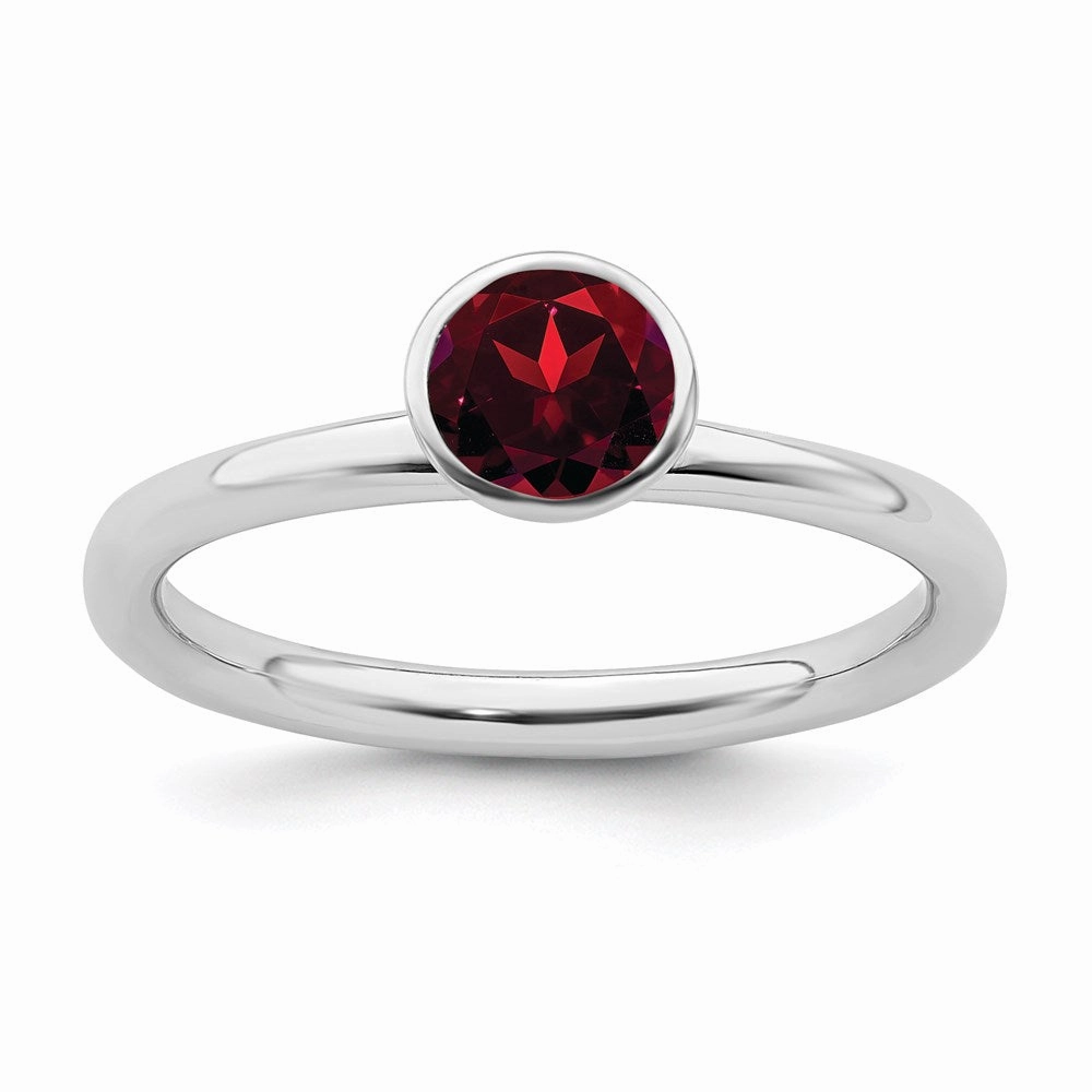 Sterling Silver Stackable Expressions High 5mm January Swarovski Ring | QSK961