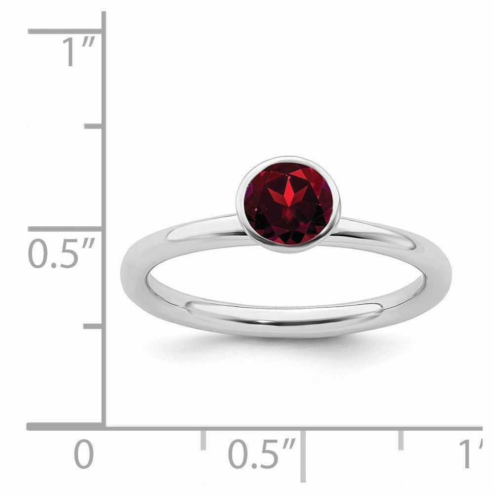 Sterling Silver Stackable Expressions High 5mm January Swarovski Ring | QSK961