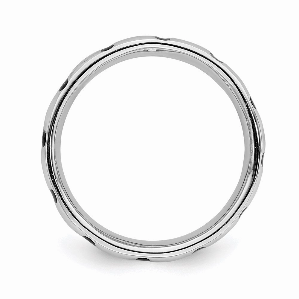 Sterling Silver Stackable Expressions Polished Enameled Cross Ring | QSK108