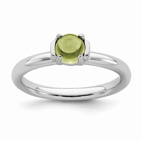 Sterling Silver Stackable Expressions Polished Peridot Ring | QSK618