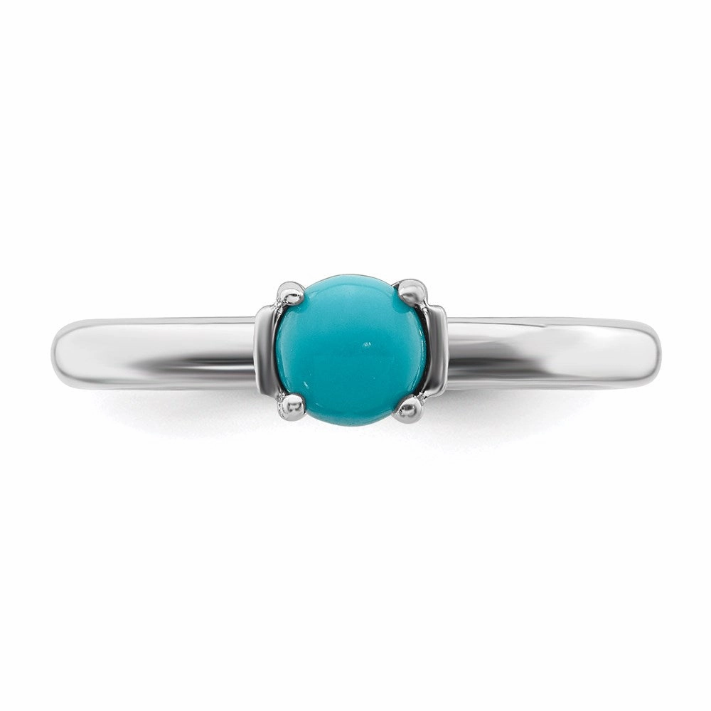 Sterling Silver Stackable Expressions Polished Turquoise Ring | QSK615