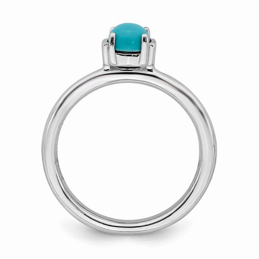 Sterling Silver Stackable Expressions Polished Turquoise Ring | QSK615