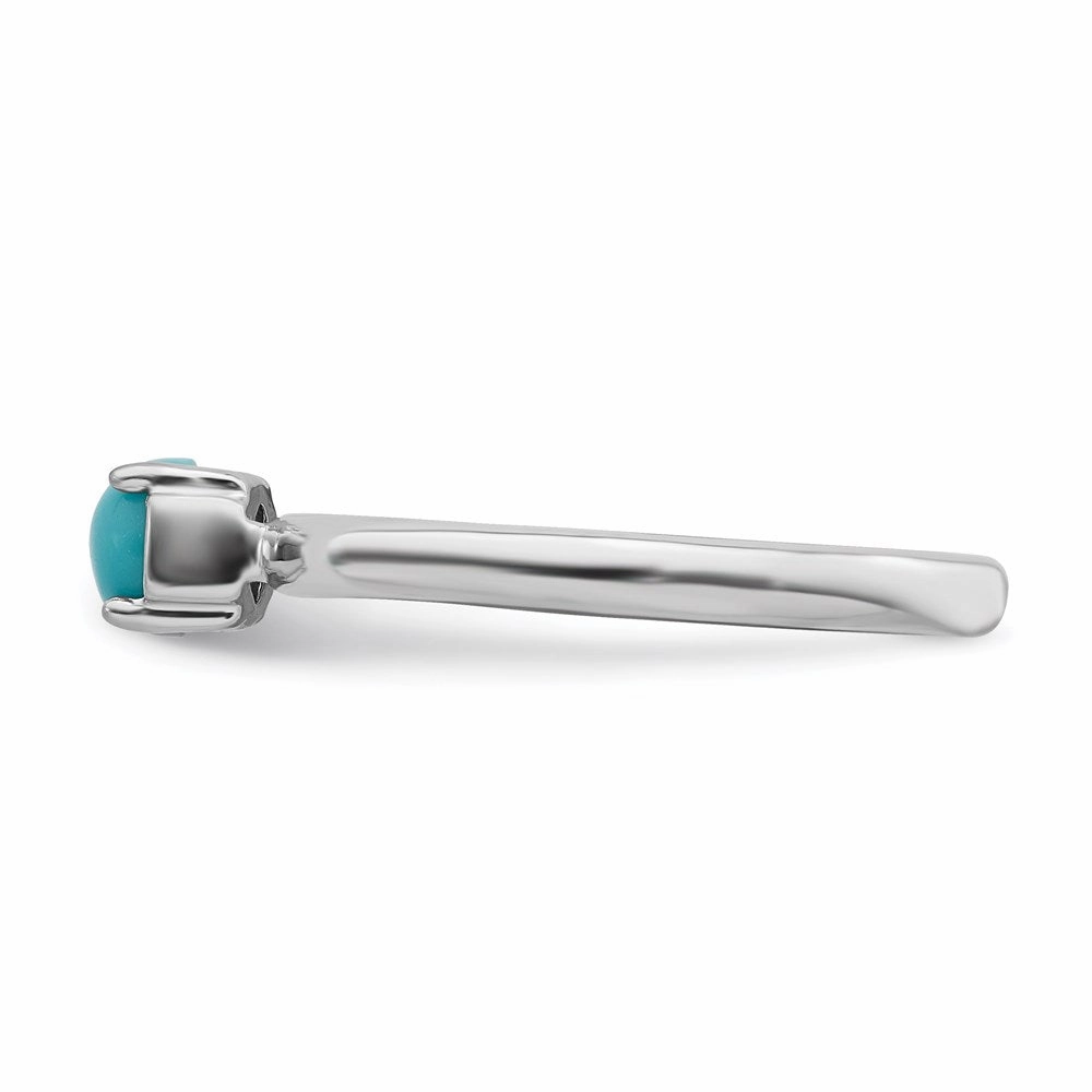Sterling Silver Stackable Expressions Polished Turquoise Ring | QSK615