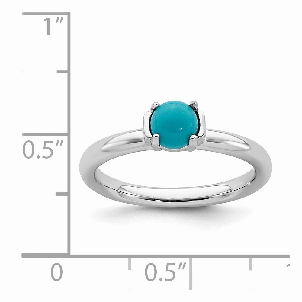 Sterling Silver Stackable Expressions Polished Turquoise Ring | QSK615
