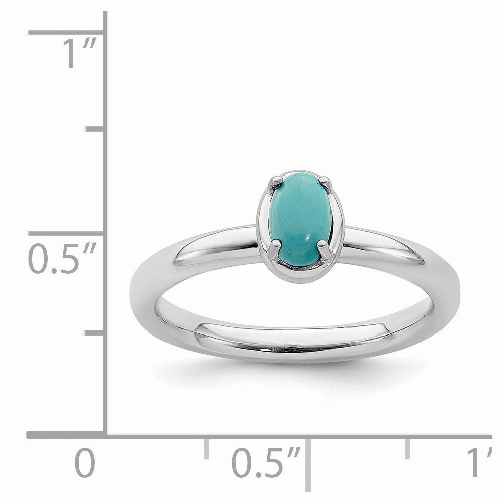 Sterling Silver Stackable Expressions Turquoise Polished Ring | QSK901