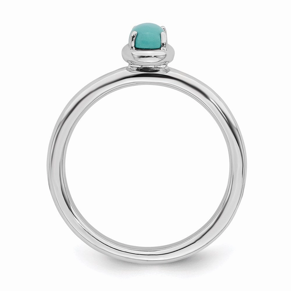 Sterling Silver Stackable Expressions Turquoise Polished Ring | QSK901