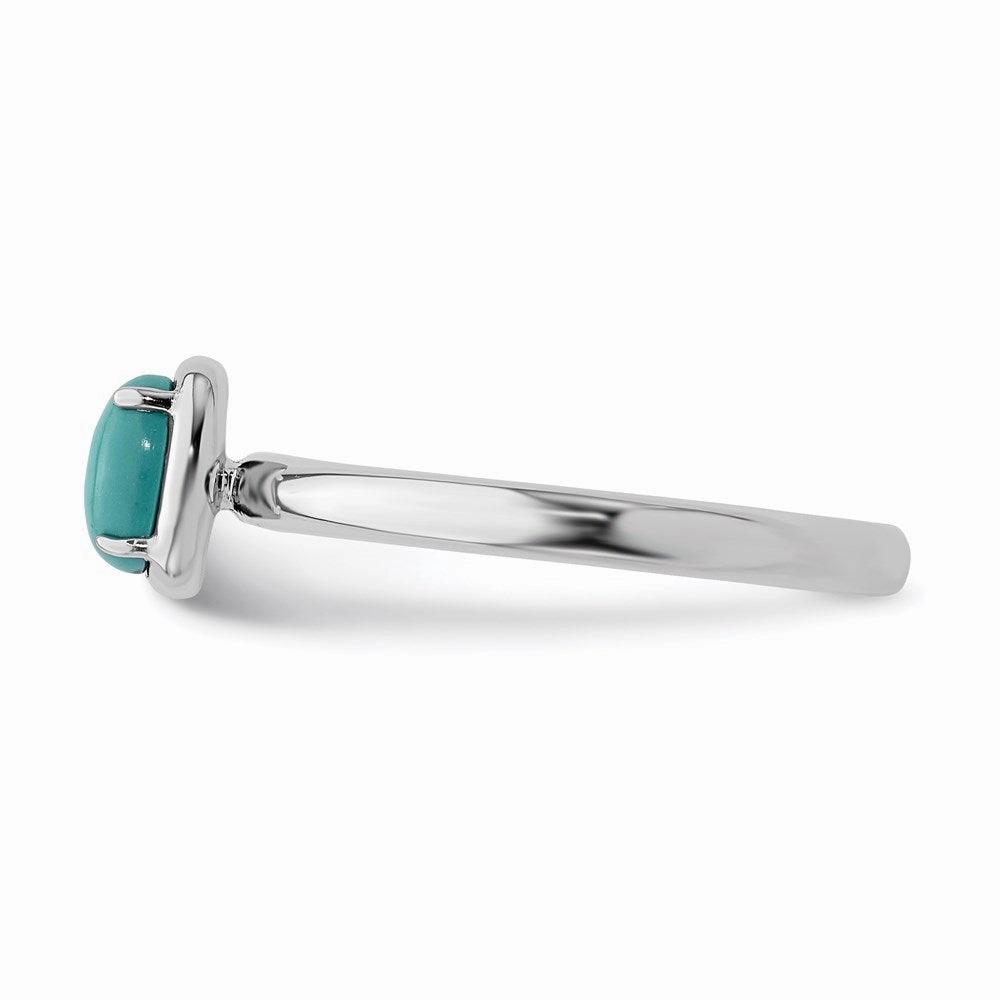 Sterling Silver Stackable Expressions Turquoise Polished Ring | QSK901