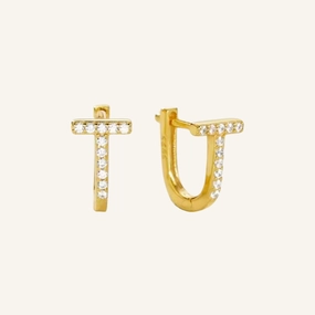 T-Drop Huggie Earrings