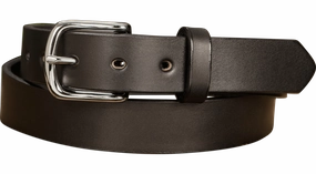 The Colt: Black Non Stitched Leather Belt 1.25"