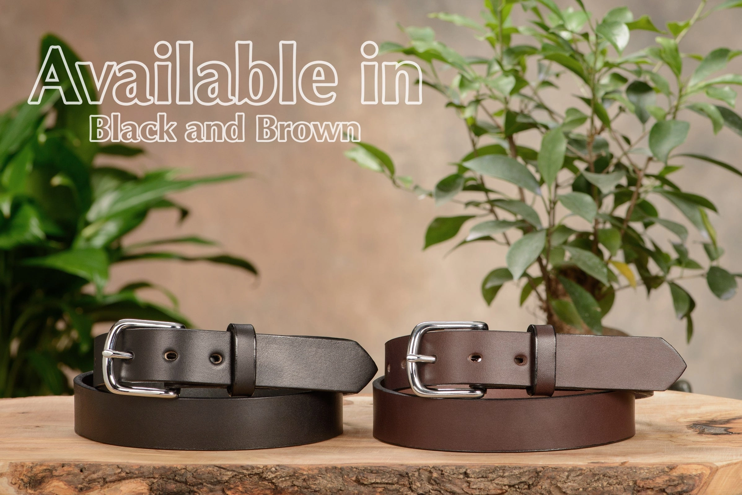 The Colt: Brown Non Stitched Leather Belt 1.25"