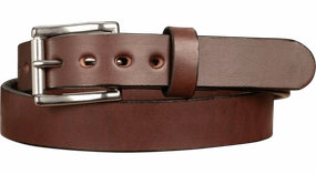 The Eastwood: Men's Brown Non Stitched Leather Belt Max Thick 1.25"