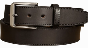 The Stallion: Black Stitched Italian Leather 1.50"