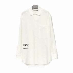 Y2K Pleated Box Shirt 'White'